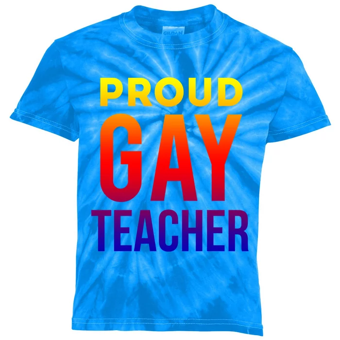 Proud Gay Teacher Lgbtq Rainbow Graduation Appreciation Gift Kids Tie-Dye T-Shirt