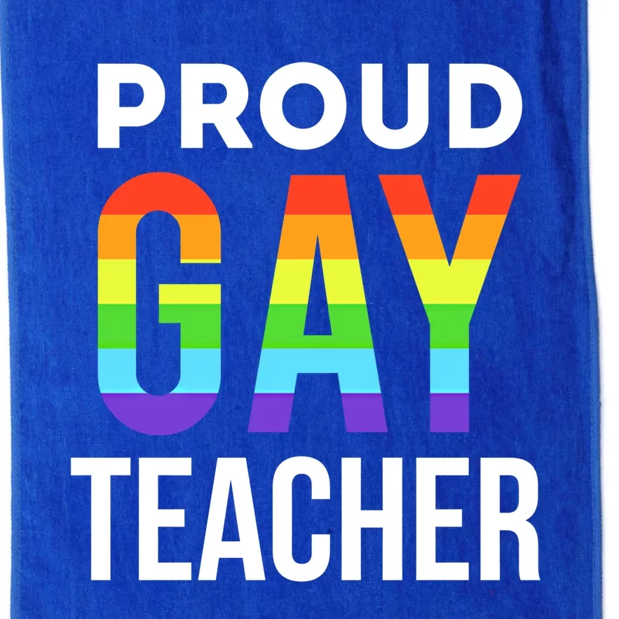 Proud Gay Teacher Lgbtq Rainbow Graduation Appreciation Cute Gift Platinum Collection Golf Towel