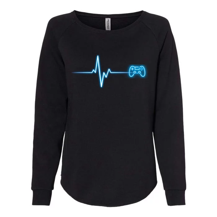 Pop Game Threads Gamer Heartbeat Ps Video Game Controller Gift Womens California Wash Sweatshirt