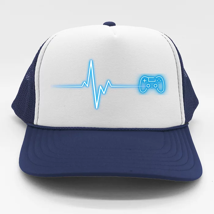 Pop Game Threads Gamer Heartbeat Ps Video Game Controller Gift Trucker Hat