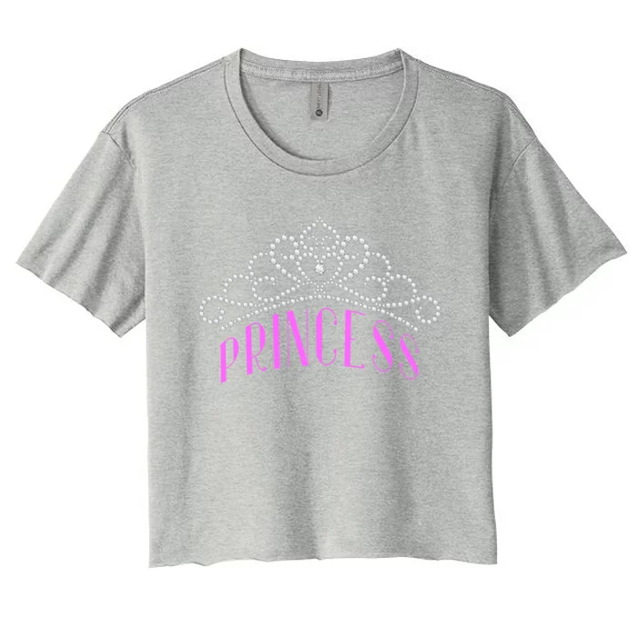 Princess Gift Tiara Crown Jewels Diamond Royalty Monarch Women's Crop Top Tee