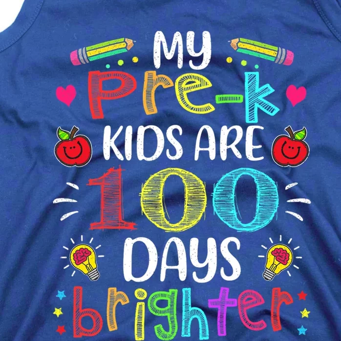 Precute Giftk Teacher 100 Days Brighter 100th Day Of School Gift Cute Gift Tank Top