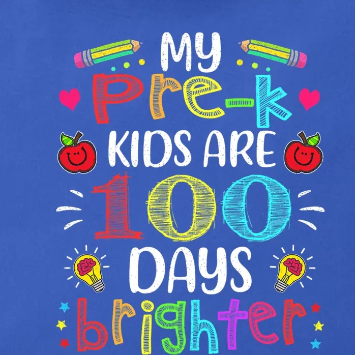 Precute Giftk Teacher 100 Days Brighter 100th Day Of School Gift Cute Gift Zip Tote Bag