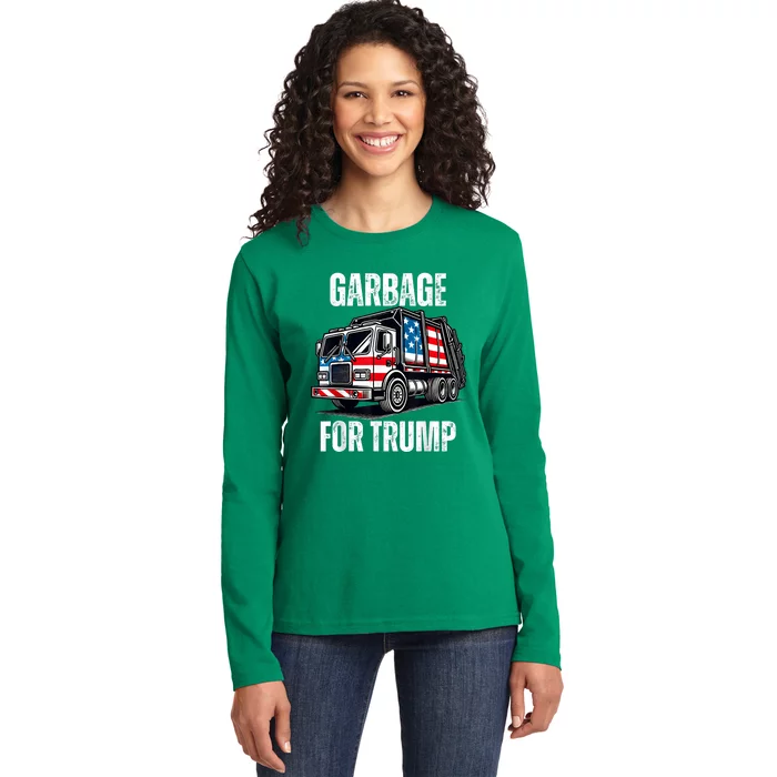 Proud Garbage Trump Supporter Garbage For Trump Supporter Ladies Long Sleeve Shirt