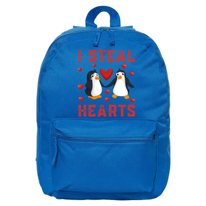 Penguin Graphic Themed I Steal Hearts Cute Valentines Day Gift 16 in Basic Backpack