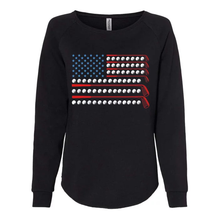 Patriotic Golf USA Flag Golf Clubs 4th Of July Golf Balls Womens California Wash Sweatshirt