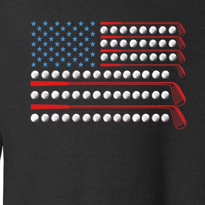 Patriotic Golf USA Flag Golf Clubs 4th Of July Golf Balls Toddler Sweatshirt