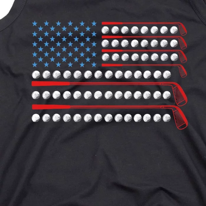 Patriotic Golf USA Flag Golf Clubs 4th Of July Golf Balls Tank Top