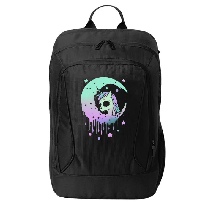 Pastel Goth Unicorn Moon Stars Creepy City Backpack