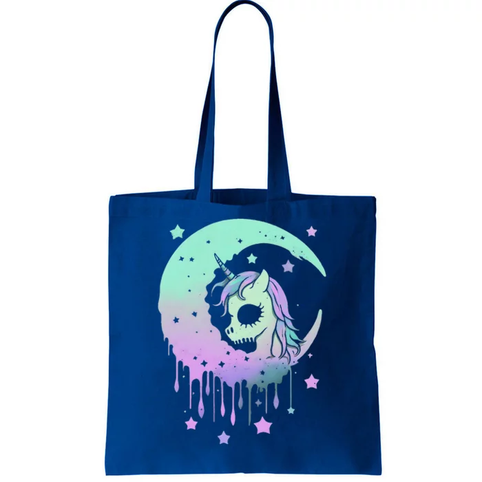 Pastel Goth Unicorn Moon Stars Creepy Tote Bag