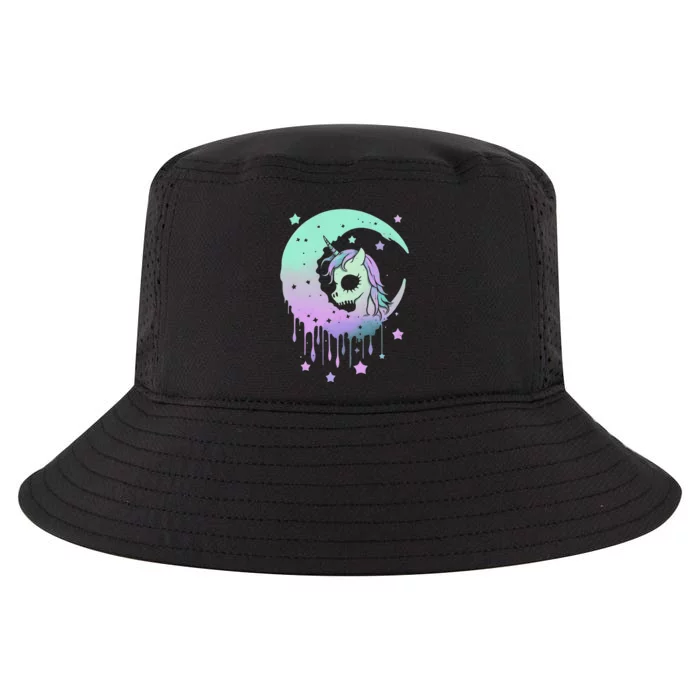 Pastel Goth Unicorn Moon Stars Creepy Kawaii Evil Horse Cool Comfort Performance Bucket Hat