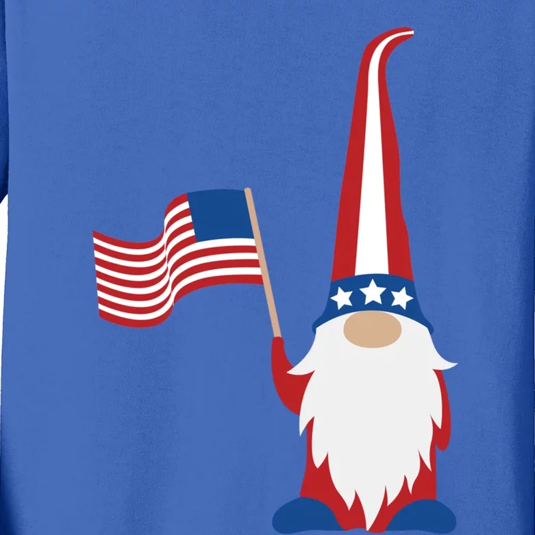 Patriotic Gnomes Usa American Flag 4th Of July Gnome Gift Kids Long Sleeve Shirt