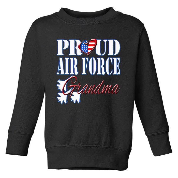 Proud Grandma Us Heart Military Toddler Sweatshirt