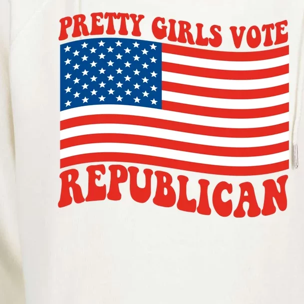 Pretty Girls Vote Republican Usa Flag Womens Funnel Neck Pullover Hood