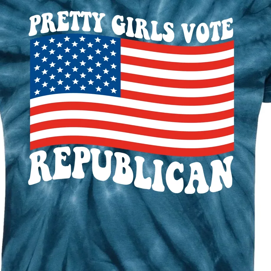 Pretty Girls Vote Republican Usa Flag Kids Tie-Dye T-Shirt