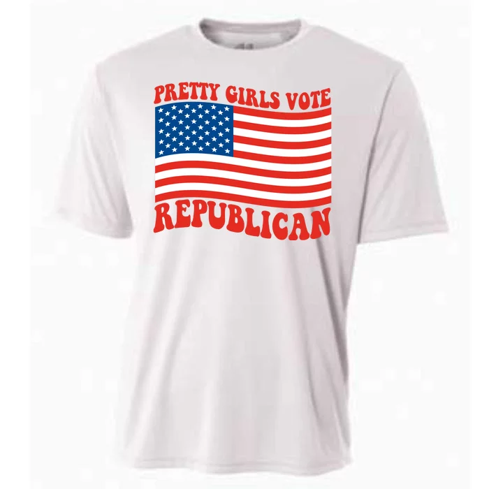 Pretty Girls Vote Republican Usa Flag Cooling Performance Crew T-Shirt