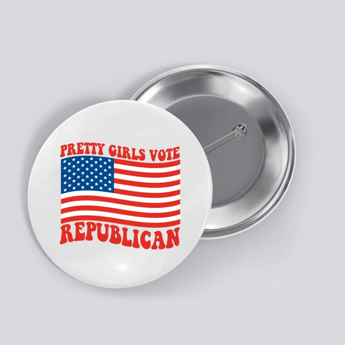 Pretty Girls Vote Republican Usa Flag Button