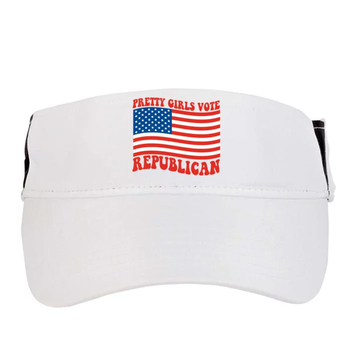 Pretty Girls Vote Republican Usa Flag Adult Drive Performance Visor