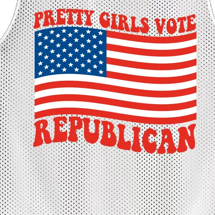 Pretty Girls Vote Republican Usa Flag Mesh Reversible Basketball Jersey Tank