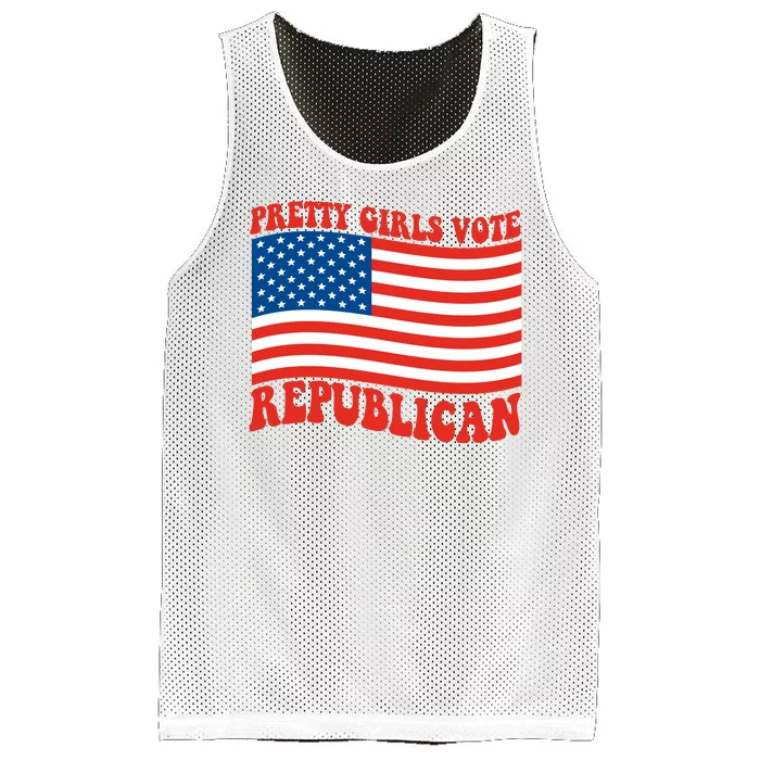 Pretty Girls Vote Republican Usa Flag Mesh Reversible Basketball Jersey Tank