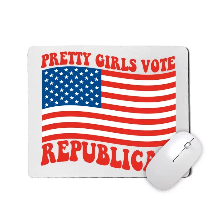 Pretty Girls Vote Republican Usa Flag Mousepad