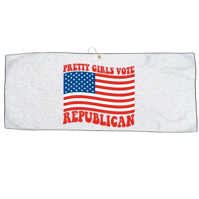 Pretty Girls Vote Republican Usa Flag Large Microfiber Waffle Golf Towel