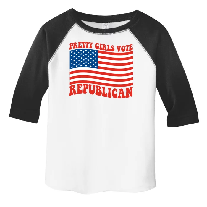 Pretty Girls Vote Republican Usa Flag Toddler Fine Jersey T-Shirt