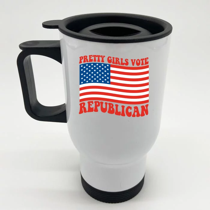 Pretty Girls Vote Republican Usa Flag Front & Back Stainless Steel Travel Mug