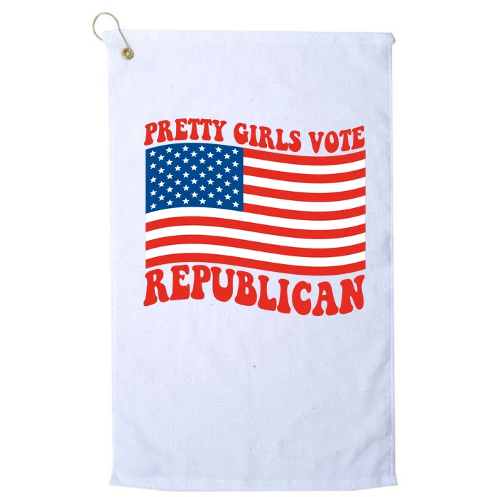 Pretty Girls Vote Republican Usa Flag Platinum Collection Golf Towel