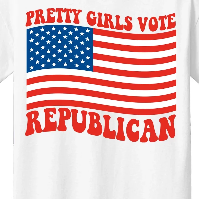 Pretty Girls Vote Republican Usa Flag Kids T-Shirt