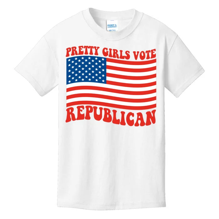 Pretty Girls Vote Republican Usa Flag Kids T-Shirt