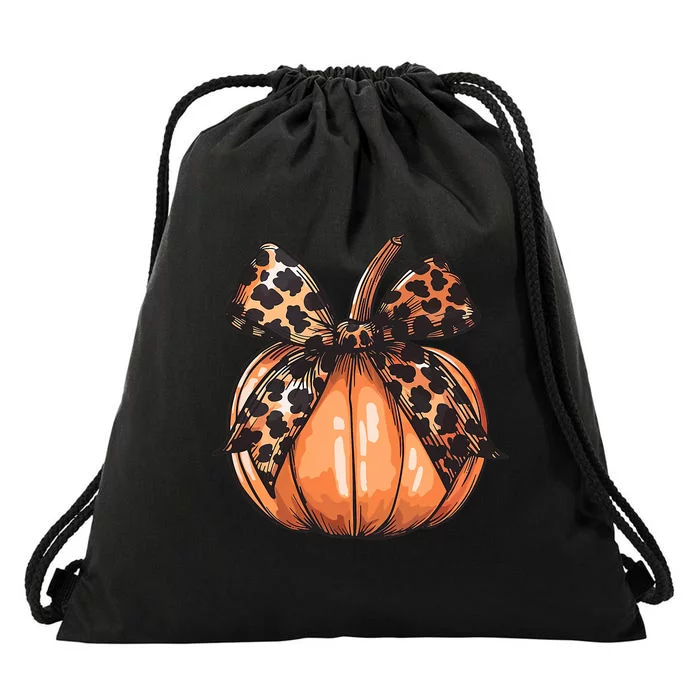 Pumpkin Graphic Vintage Thanksgiving Fall Women Autumn Drawstring Bag