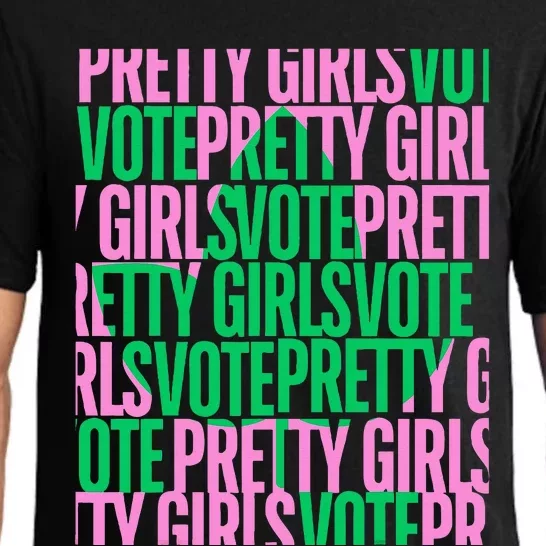 Pretty Girl Vote Green Election Voter Pajama Set