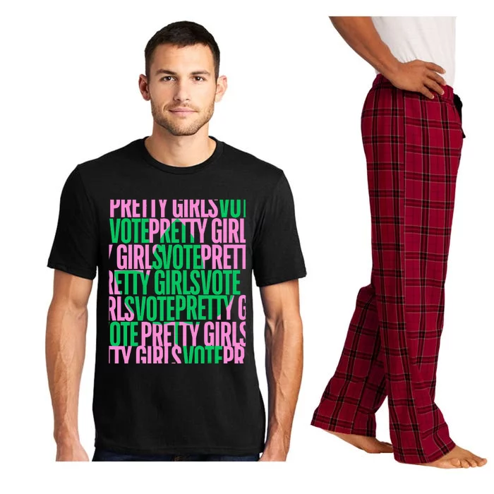 Pretty Girl Vote Green Election Voter Pajama Set