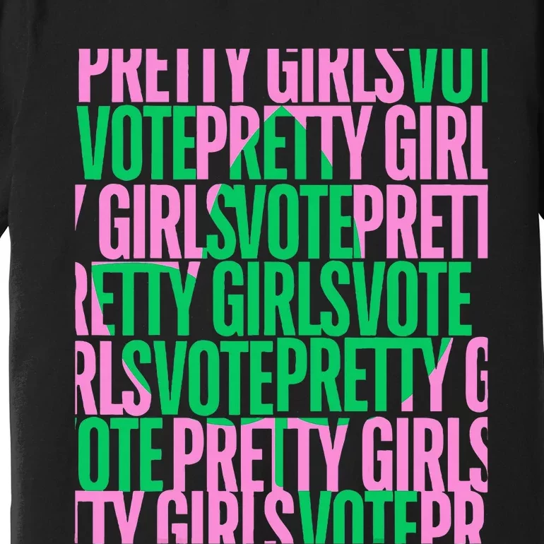 Pretty Girl Vote Green Election Voter Premium T-Shirt