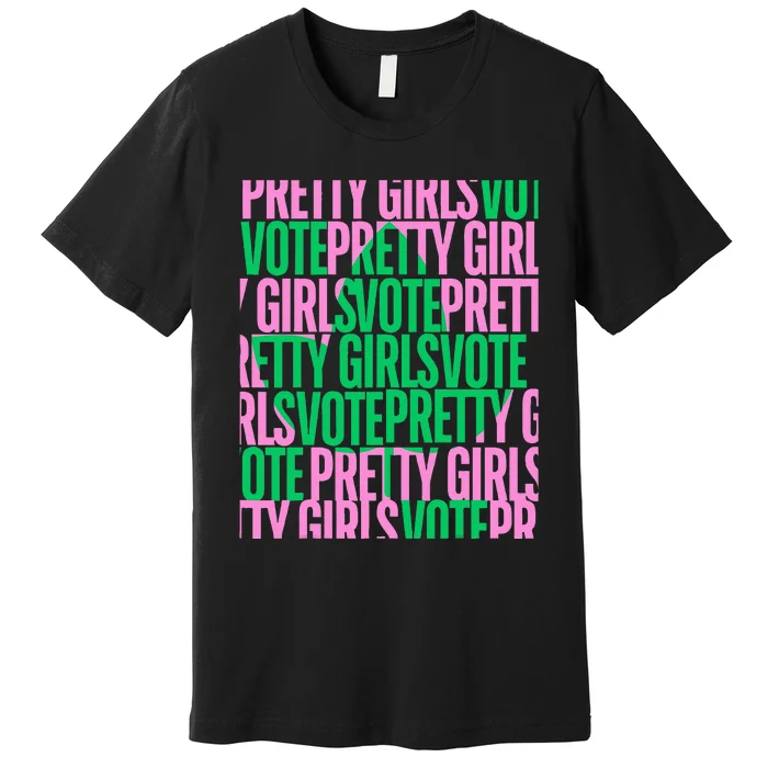 Pretty Girl Vote Green Election Voter Premium T-Shirt