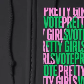 Pretty Girl Vote Green Election Voter Full Zip Hoodie