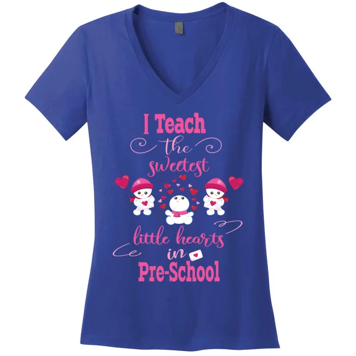 Pregreat Giftschool Valentine's Day Teacher School Party Sweet Hearts Gift Women's V-Neck T-Shirt