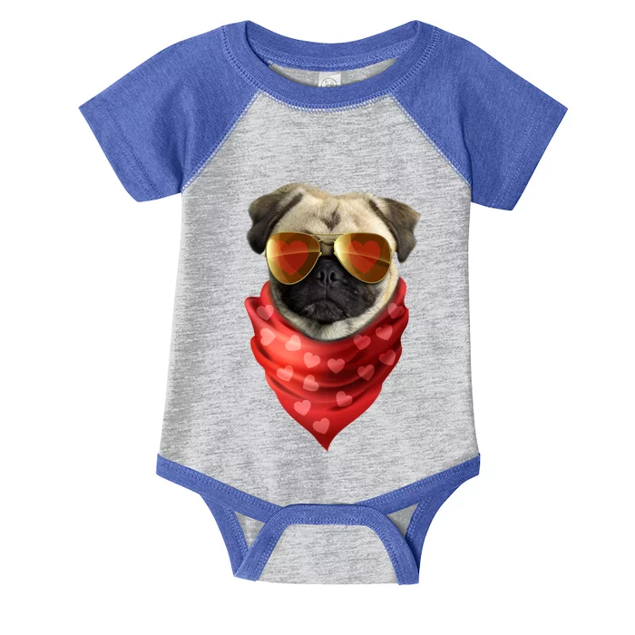 Pug Gift Valentines Day Heart Cute Valentine Gift Dog Lover Gift Infant Baby Jersey Bodysuit