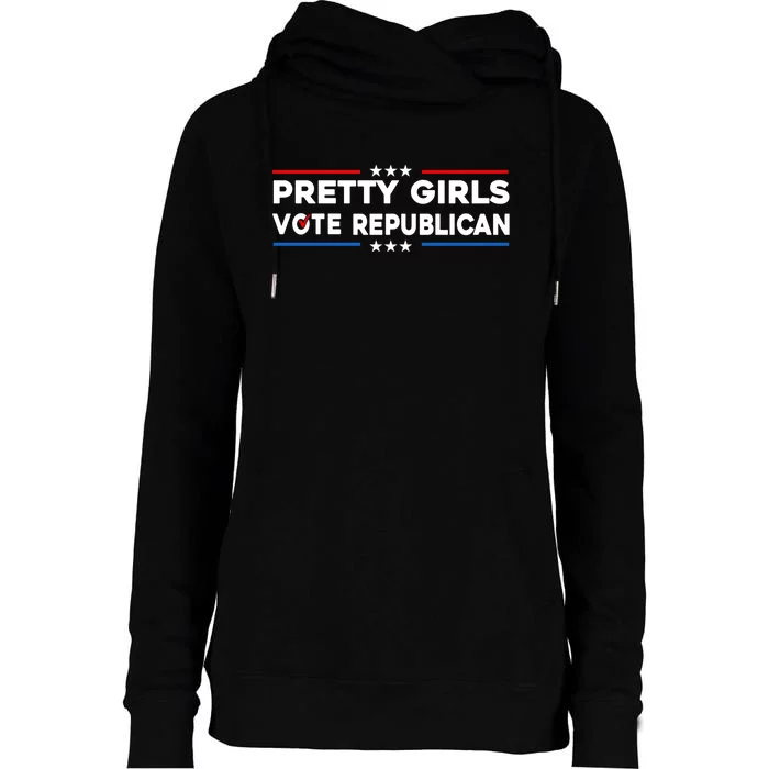 Pretty Girl Vote Republican Womens Funnel Neck Pullover Hood