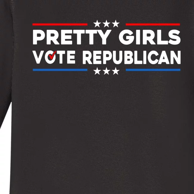 Pretty Girl Vote Republican Baby Long Sleeve Bodysuit