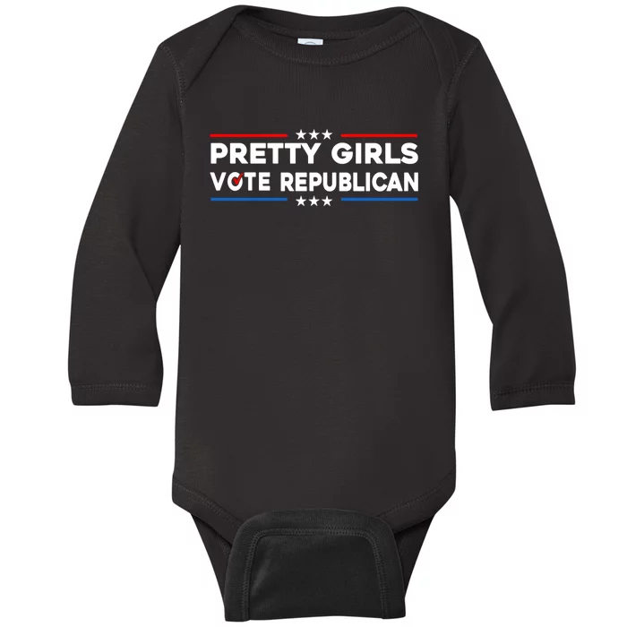 Pretty Girl Vote Republican Baby Long Sleeve Bodysuit