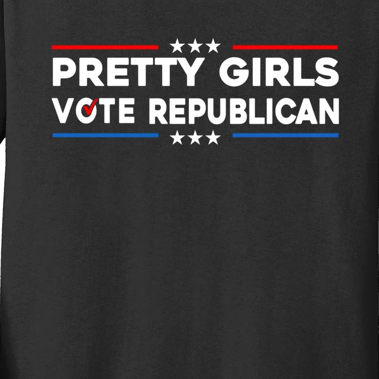 Pretty Girl Vote Republican Kids Long Sleeve Shirt