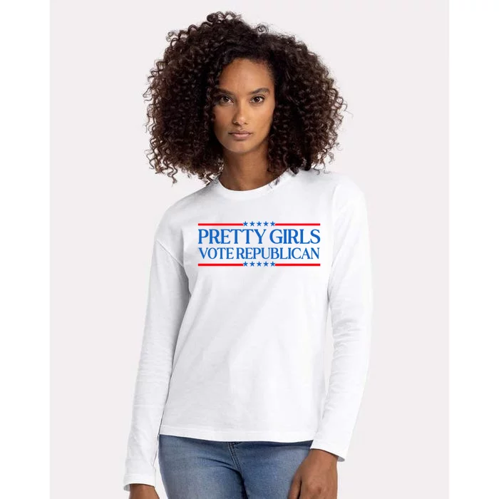 Pretty Girl Vote Republican Womens Cotton Relaxed Long Sleeve T-Shirt