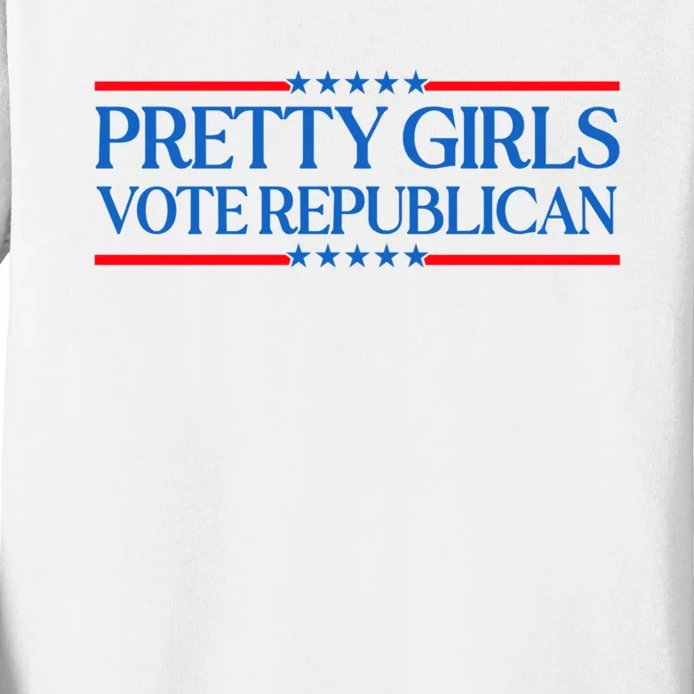 Pretty Girl Vote Republican Kids Long Sleeve Shirt