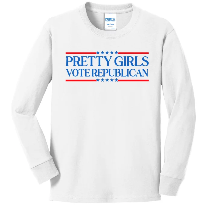 Pretty Girl Vote Republican Kids Long Sleeve Shirt