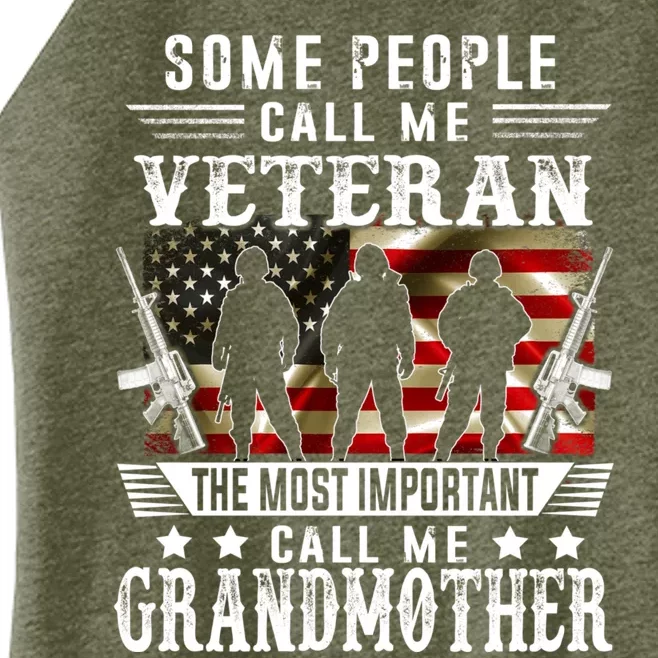 Proud Grandmother Veteran American Flag Gifts Veterans Day Women’s Perfect Tri Rocker Tank