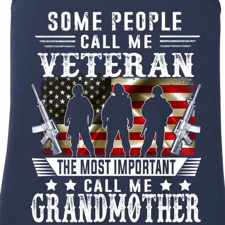 Proud Grandmother Veteran American Flag Gifts Veterans Day Ladies Essential Tank