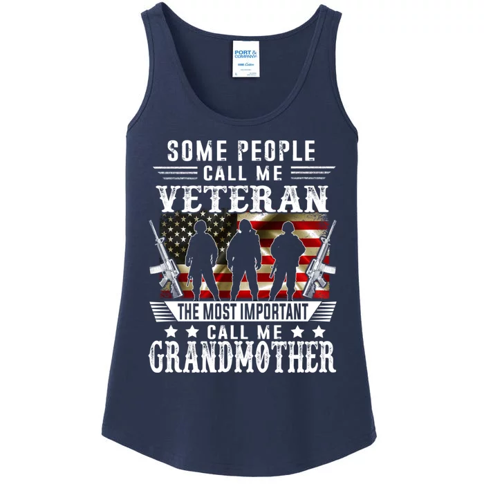 Proud Grandmother Veteran American Flag Gifts Veterans Day Ladies Essential Tank