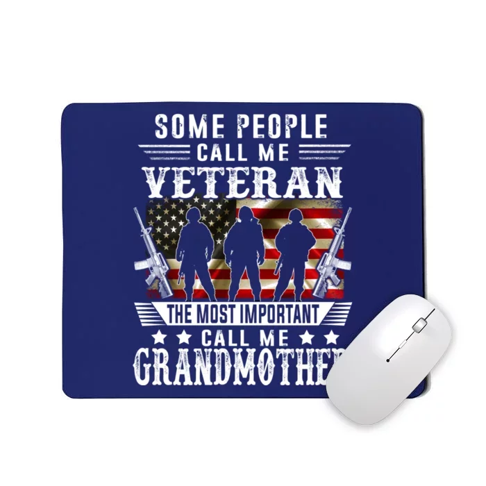 Proud Grandmother Veteran American Flag Gifts Veterans Day Mousepad